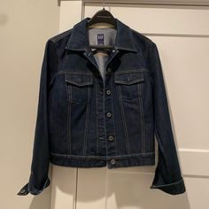 Nwot As Price Listed Obo Blue Gap Outerwear With Pockets, Gap Blue Denim Jacket For Fall, Gap Blue Long Sleeve Outerwear, Spring Blue Outerwear From Gap, Blue Gap Button-up Outerwear, Blue Button-up Outerwear From Gap, Fitted Blue Outerwear From Gap, Blue Button-up Gap Outerwear, Gap Denim Winter Outerwear