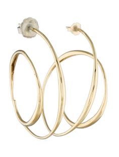 Jordan Schlanger Spiral Earrings - Gold, 18K Yellow Gold Hoop, Earrings - JOR20015 | The RealReal Alhambra Ring, Chanel Flower, Multi Strand Pearl Necklace, Chanel J12, Flower Diamond Ring, Trinity Ring, Chanel Camellia, Elephant Ring, Jewelry Chanel