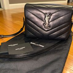 A Mini Version Of The Loulou Crossbody Very-Very Slight Signs Of Wear, Took Care Of The Bag Very Well) No Box, Only A Dust Bag. No Returns Accepted Ysl Toy Loulou, Ysl Toy, Saint Laurent Bags, Saint Laurent Bag, Size 20, Black Silver, Black Color, Saint Laurent, Crossbody Bag