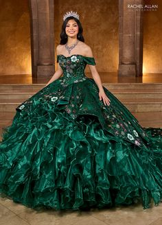 Floral Ruffled Quinceanera Dress by Rachel Allan RQ5007 – ABC Fashion