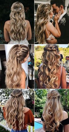 Long Bridal Hair, Bridesmaid Dresses Under 100, Simple Wedding Hairstyles, Wedding Hair Ideas, Long Hair Wedding Styles, Hairstyles Braided, Homecoming Hair Down, בר מצווה