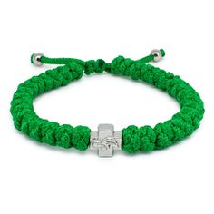 A wonderful adjustable Green Prayer Rope Bracelet. Also known as a Brojanica Bracelet, Komboskini Bracelet, Chotki Bracelet, or simply just Orthodox Bracelet. This is the size-adjustable version of the traditional 33 Knot Prayer Rope bracelet. By pulling on the 2 cords of the sliding knot it can be made smaller or larger. This bracelet has 33 knots and is handmade in line with ancient tradition. Each knot is knotted in a way that it has 7 small interlocking crosses. It also has a metal cross bead with on one side the Holy Theotokos (Virgin Mary) and on the other a decorative cross. Did you know that Saint Anthony The Great is the inventor of the prayer rope? Archangel Gabriel appeared to him in a dream and showed St. Anthony how to tie this special knot that can vanquish the Devil.  Next t Green Braided Bracelet With Sliding Knot, Gospel Bracelet, Knotted Rosary, Orthodox Prayers, Gifts Christian, Christian Bracelets, Prayer Bracelet, Bracelet Knots, Crosses Decor