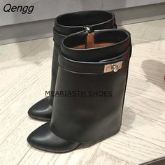 Shipping: Worldwide Express Shipping AvailableDelivery time: 7-15Days Fast ShippingReturns: Fast refund, 100% Money Back Guarantee.Brand Name: MeariasthBoot Type: Snow BootsShaft Material: Faux SuedeOutsole Material: RubberUpper Material: Genuine LeatherUpper-Genuine Leather Type: Cow LeatherOrigin: Mainland ChinaCN: GuangdongSeason: WinterInsole Material: RubberHeel Type: Square heelLining Material: Genuine LeatherBoot Height: Over-the-KneeItem Type: BootsFashion Element: SewingDepartment Name: Shark Lock Boots, Clueless Outfits, Up Shoes, Metal Decor, Knee Boots, Knee High, Women's Shoes, Genuine Leather, Wedges