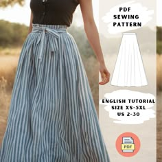 the sewing pattern for this skirt is easy to sew, and has an attached waistline