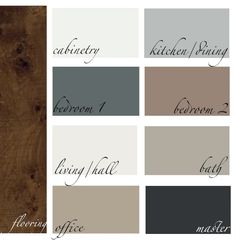 the different shades of wood that are used in this painting project, including grays and browns