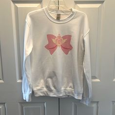 Nwot Size Small Sailor Moon Sweatshirt, Sailor Moon Sweater, Moon Sweater, Moon Sweatshirt, Moon Top, Clothing Ideas, Sailor Moon, Pink White, Jumper