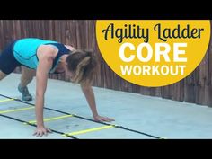 a woman is doing an agility ladder workout