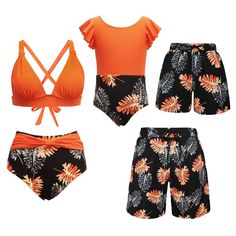 PRICES MAY VARY. Matching swimsuits for family. Standard US SIZE. palm leaf printed 2 piece bathing suits for women girl and swim trunk for men boy. SWIMSUITS ARE SOLD SEPARATELY Mommy and Me Bathing Suits are high quality fabric with professional design, skin-friendly, breathable. Floral bikini smooth and durable fabric is stretchy, soft and comfortable to wear. Two Piece Bikini set,Ruffled flounce top, palm bottom print, Swimtrunks with drawstring, It always keeps you and your kids cool in sum 2 Piece Bathing Suits, Mommy And Me Swimwear, Ruffle Bathing Suit, Bathing Suits For Women, Flounce Top, Women Bathing, Matching Swimwear, Ruffle Swimsuit, Professional Design