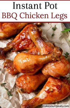 the instant pot bbq chicken legs recipe is ready to be eaten and put in the oven