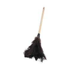 a black dust broom on a white background