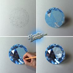 how to draw a diamond with colored pencils