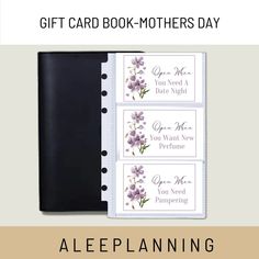 the gift card book for mother's day is open and ready to be used