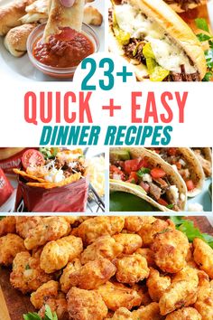 A collage of quick and easy dinner recipes including pepperoni pizza rolls, tacos, Doritos taco salad, and crispy chicken bites, ideal for busy weeknights. Dinner Recipes Easy Quick, Reduce Food Waste, Food Lists, Quick Dinner, Weeknight Dinner, Recipe Using, Easy Dinner Recipes, Ingredients Recipes, Quick Easy