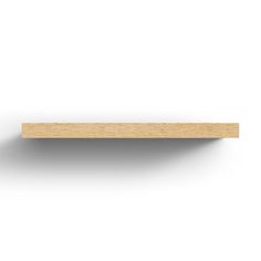 a wooden shelf on a white background