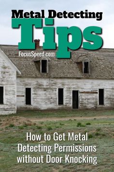 the front cover of metal detectoring tips, featuring an old white house with broken windows