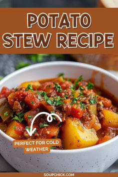 Potato Stew Recipe Hearty Potato Stew, Potato Stew Recipes Vegetarian, Potato Mushroom Stew, Beef Stew Without Potatoes, Chickpea Potato Stew, Stewed Potatoes, Cooking Pot, Fresh Bread