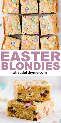 easter blondies are the perfect treat to make for an easter brunch or dessert