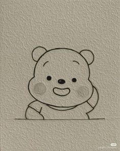 a drawing of a teddy bear sitting down