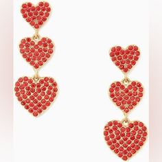 New With Handwritten Tag From Store. Great For Valentine’s Day! Kate Spade Red Earrings For Gift, Spade Jewelry, Kate Spade Jewelry, Yours Truly, Earrings Color, Red Gold, Kate Spade, Jewelry Earrings, Women Jewelry