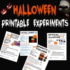 halloween printable experiments with pumpkins and jack - o'- lanterns on them