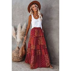 Season:Spring   Fall; Fabric:Polyester; Dress Length:Maxi; Gender:Women's; Style:Boho,Fashion; Occasion:Casual Daily,Holiday; Fit Type:Loose Fit; Pattern:Graphic; Design:Print,Ruffle; Pants Type:Skirt,Swing; Front page:FF; Listing Date:02/15/2022; Production mode:External procurement; Length:; Waist:; Pants Length:Long Outfits Aesthetic Long Skirt, Long Skirt Outfits Casual, Aesthetic Long Skirt, Skirt Outfits For Work, Long Skirt Outfits Aesthetic, Skirt Poses, Skirt Outfits For Women, Skirt Outfits For Summer, Skirt Outfits Casual