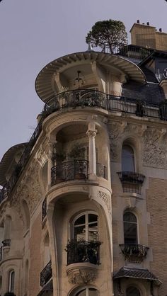 an ornate building with balconies and balconyes