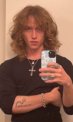 #blonde #hot #men #longhairmen #style Long Haired Curly Men, Long Hairstyles Mens Curly, Guys Long Hairstyles Straight, Hair Styles For Men Long Hair, Long Wavy Hair Men Haircut, Shoulder Length Mens Hairstyles, Long Red Haired Men, Long Hair Inspo Men, Men’s Shag Haircuts Curly