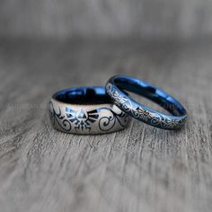 Zelda Rings, Couple Rings, Zelda Wedding Rings, Gamer Rings, Gamer Jewelry, Zelda Wedding Bands, Gamer Wedding Rings, Black Wedding Rings Zelda Rings, Wedding Rings Blue, Zelda Wedding, Zelda Ring, Gamer Wedding, Zelda Triforce, Blue Wedding Rings, Rings Blue, Ring Couple