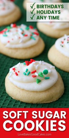 Soft Sugar Cookies Best Soft Sugar Cookies, Soul Recipes, Christmas Bakes, Butter Crunch, Brownie Bars, Christmas Baking Cookies, Christmas Charcuterie, Perfect Sugar Cookies, Christmas Meal