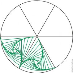 a circle with green lines in the middle