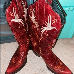 New, Never Worn J.B. Dillon Women’s Western Boots. Size 10. Red Western Boots For Formal Occasions, Red Snip Toe Boots With Reinforced Heel, Red Western Boots With Round Toe, Western Red Snip Toe Boots, Red Snip Toe Boots With Red Sole, Western Red Boots With Snip Toe, Western Red Square Toe Boots, Red Western Boots With Square Toe, Red Snip Toe Boots