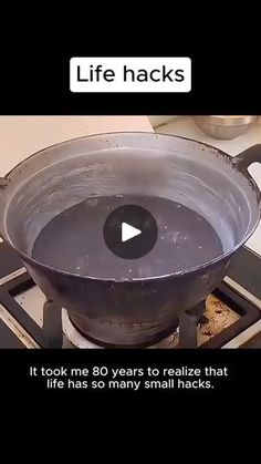 an old frying pan on top of a stove with the caption life hacks