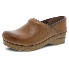 a woman's brown clogs with an open toe