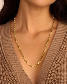 Perfect for layering, a longer chain necklace works with a variety of necklines and occasions. You can customize this necklace with charms too - we're loving adding a combination of three or a single statement size charm. Asher Necklace in 18k Gold, Women's by gorjana Necklace With Charms, Earrings Stacking, Long Chain Necklace, 14k Gold Necklace, Mix Style, Gold Necklaces, Gold Plated Necklace, Gold Fashion, Stacking Rings