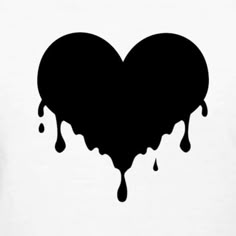 a black heart with dripping liquid on it