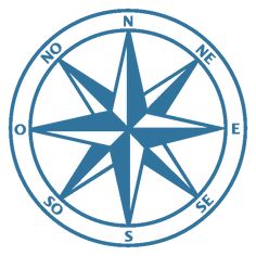 a blue and white compass with the word no one so s on it's center