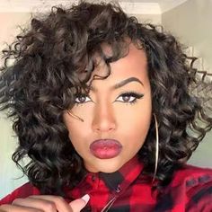 Kręcony Bob, Short Curly Weave Hairstyles, Deep Wave Crochet Hair, Bob Riccio, Short Curly Weave, Ocean Wave Crochet Hair, Curly Crochet Braids, Crochet Hairstyles, Curly Weave