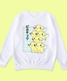 Sweatshirt Archives - Page 3 of 7 - appareloves.com Pikachu Aesthetic, Vaporwave Clothing, Earl Sweatshirt, Cute Pikachu, Aesthetic Tumblr, Kawaii Clothes, One By One, Ladies Dress Design, Kawaii Fashion