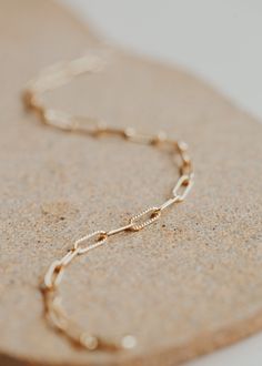 A beautiful pattern drawn cable chain in 14kt Gold Fill. Silver Bracelet Designs, Golden Bracelet, Everyday Wear Jewelry, Permanent Jewelry, Golden Sun, Branding Photos, Jewelry Cleaner, Bracelet Handmade, 14kt Gold