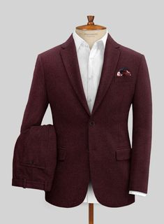 Look at your best with the most prominent attributes of your personality, offering a luxurious boost to your closet. Crafted with pure wool, our Italian Highlander Wine Tweed Suit has the most exquisite look with a wine shade that offers immediate attention with the highest praises from everyone and offers comfort for your entire day of being awesome. So get hold of this most prominent piece today that gives you a chance to excel in your style department with the utmost luxurious attributes. 
 
 Look features a 2 button jacket with notch lapels,    h  orn brown  , single vent, two cuff buttons and two welted back pockets on trousers.  
 Click 'Customize Now' to modify the look if needed. 
 
 Lining: Viscose; Dry Clean. Herringbone Tweed Jacket, Tweed Pants, Tweed Suit, Brown Tweed, Herringbone Tweed, Black Dress Shoes, Tweed Suits, Custom Suit, Crisp White Shirt