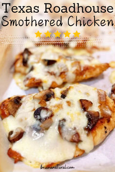 This is one of the BEST chicken recipes I have ever tried! It's seared chicken breasts topped with sauteed mushrooms and onions topped with melted jack cheese. Your whole family will love this quick and easy chicken recipe! French Onion Smothered Chicken With Mushrooms, Chicken With Mushrooms And Cheese, Recipe With Chicken And Mushrooms, Recipes With Mushrooms And Chicken, Brie And Chicken Recipes, Quick Baked Chicken Recipes, Cheddars Dijon Chicken And Mushrooms, Just Bare Chicken Recipes, Easy Recipes With Chicken Breast