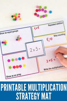 the printable multiplication strategy mat is shown