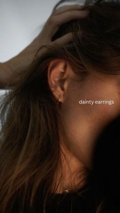 Dainty Stacked Earrings, Minimal Earring Stack, Dainty Ear Stack, Simple Earring Stack, Dainty Earring Stack, Earring Stack Ideas, Triple Ear Piercing, Triple Lobe Piercing, Earring Stacks