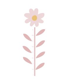 a pink flower with a ruler in front of it