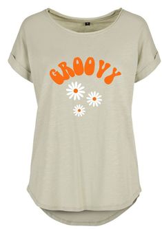 Bring out your fabulous happy hippy with our retro style Groovy t-shirt. With its oversized sleeves, rounded hem and slightly elongated back, our long slub tee has the classic long tee style. The wide 'unfinished look' neckline and light single jersey fabric give it a very feminine look. Available in gorgeous lavender and peppermint  and all sizes! These t-shirts and more wonderful positivity inspired clothing can be found on our spin-off site : www.myhappysoul.co.uk  :) 1970s Tshirt, Hippy Clothing, Summer Tshirt, Hippie Chick, Long Tee, Cozy Pullover, Daisy Print, Hippie Outfits, Feminine Look