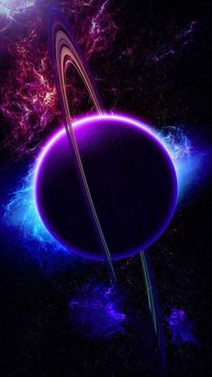 an artist's rendering of a distant object in deep space with blue and purple colors