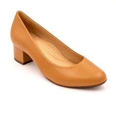 Wirth Eclipse Pump (Women) - Tan Dress-Casual - Heels - The Heel Shoe Fitters Casual Brown Court Shoes For Spring, Casual Court Shoes With Almond Toe For Fall, Casual Almond Toe Court Shoes For Fall, Casual Brown Court Shoes For Fall, Casual Fall Court Shoes, Casual Low Heel Court Shoes For Fall, Casual Brown Court Shoes For Office, Casual Court Shoes For Work With Branded Insole, Casual Brown Court Shoes For Work