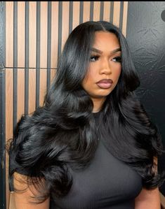 #haircare #haircolor #hairgoals #extensions #weave Curl Hair With Straightener, Sew In Hairstyles, Special Occasion Hairstyles, Blowout Hair, Hair Ponytail Styles, Dope Hairstyles, Ponytail Styles