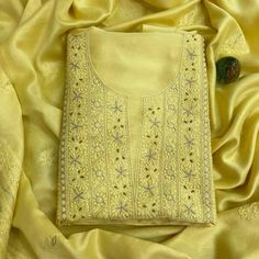 Item Overview ATHARVA Hand Embroidery Salwar Kameez /Lucknowi Embroidery Yellow Chanderi Shirt & Dupatta/Custom Stitch Unstitch/Customised Anarkali/Gift/Plazzo Dno. LUCK27 🌷Fabric: * Shirt: Chanderi Shirt - 2.5 Mts- Hand Embroidery Neck & Jaal * Dupatta: Chanderi Dupatta/All Over Bootis Embroidery/ 2.5Mts * Bottom: Santoon Taffeta SilkSalwar 2.5 Mts. 🌷CUSTOMIZATION (No Extra Charges) * Fabrics Customization: Designs Can be made in different Fabrics. *Color Customization: Designs Can be made in Lucknowi Embroidery, Patiala Salwar Kameez, Chanderi Dupatta, Patiala Salwar, Embroidered Pants, Punjabi Suits, Silk Shirt, Different Fabrics, Salwar Kameez