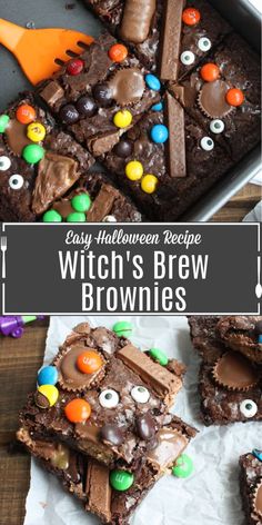 easy halloween recipe for brownies with chocolate and candy